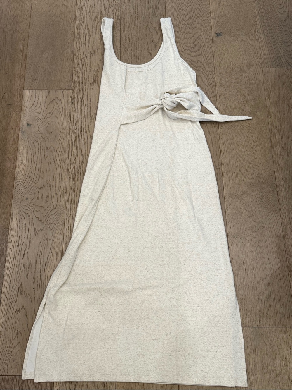 Electric & Rose Cream Tie-Waist Sleeveless Maxi Dress